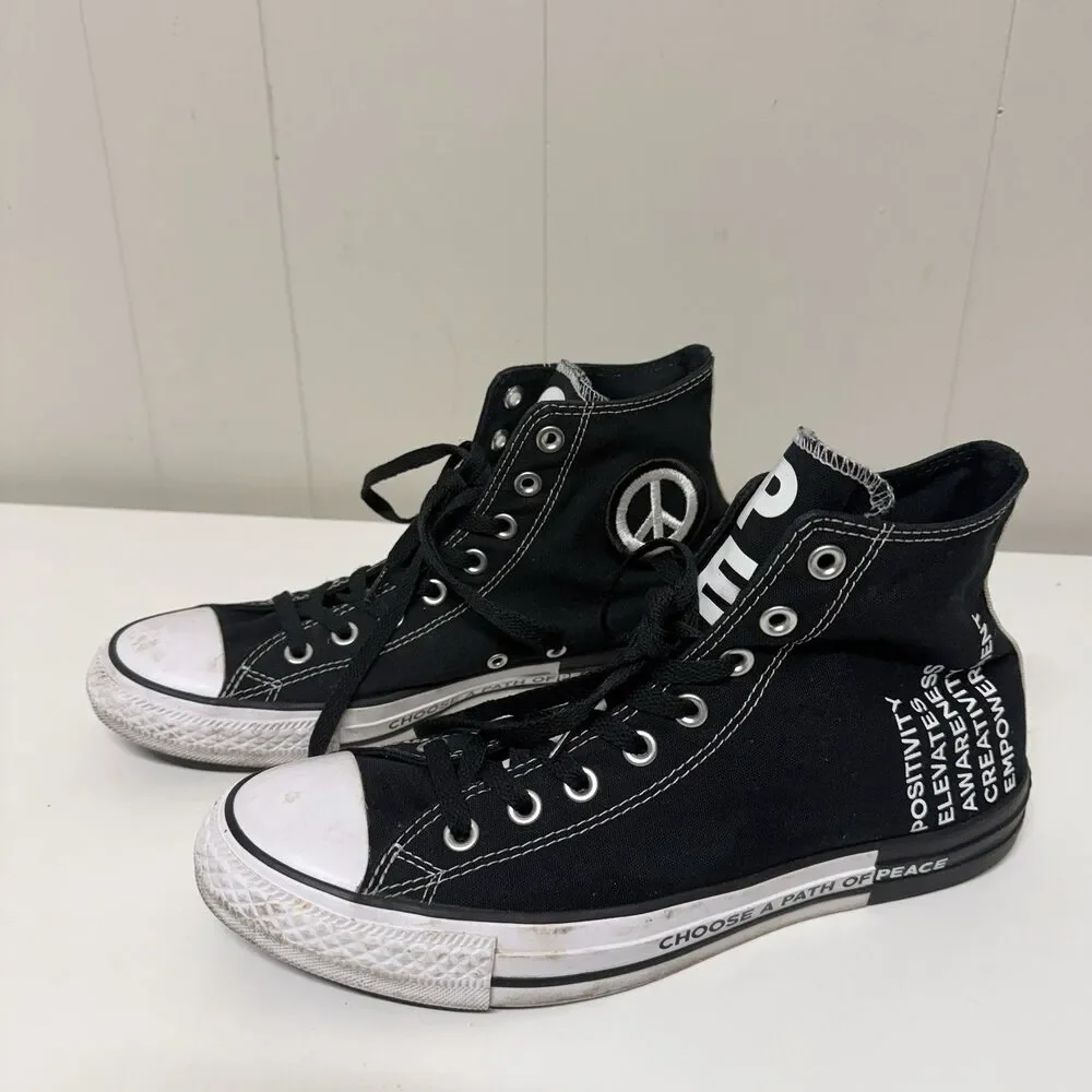 Converse Chuck Taylor All Star Seek Peace Black High Top 165766F Men 9 Women 11